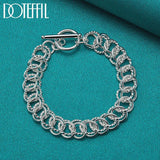 925 Sterling Silver Circle Chain Bracelet For Women