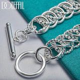 925 Sterling Silver Circle Chain Bracelet For Women