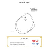 Double Layer Chain Fine Silver 925 Bracelet for Women