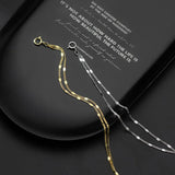 Double Layer Chain Fine Silver 925 Bracelet for Women