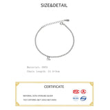 Fine Silver 925 Jewelry Bracelet Women Beads Chain Minimalist Bracelets