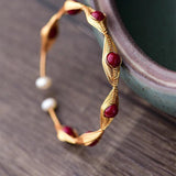 Cinnabar Stone Bracelet for Women Handwork Beads Bracelet