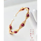 Cinnabar Stone Bracelet for Women Handwork Beads Bracelet
