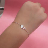 TrustDavis 925 Sterling Silver Love Pig Bracelet For Women