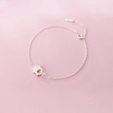 TrustDavis 925 Sterling Silver Love Pig Bracelet For Women