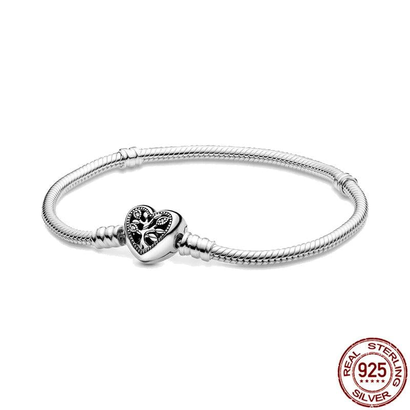 925 Silver Couple Clasp Bracelet for DIY Charm Beads