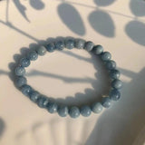 7MM Aquamarine Beads Bracelet AAAAA Gift Woman