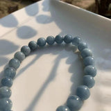 7MM Aquamarine Beads Bracelet AAAAA Gift Woman
