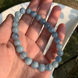 7MM Aquamarine Beads Bracelet AAAAA Gift Woman