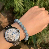 7MM Aquamarine Beads Bracelet AAAAA Gift Woman