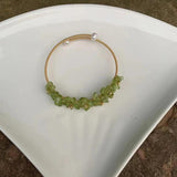 Natural Olivine Crystal Peridot Bracelet Bangle Gem Jewelry