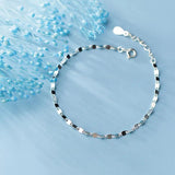 TrustDavis 925 Silver Elliptical Slices Bracelet For Women Wedding Gift