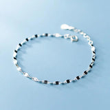 TrustDavis 925 Silver Elliptical Slices Bracelet For Women Wedding Gift