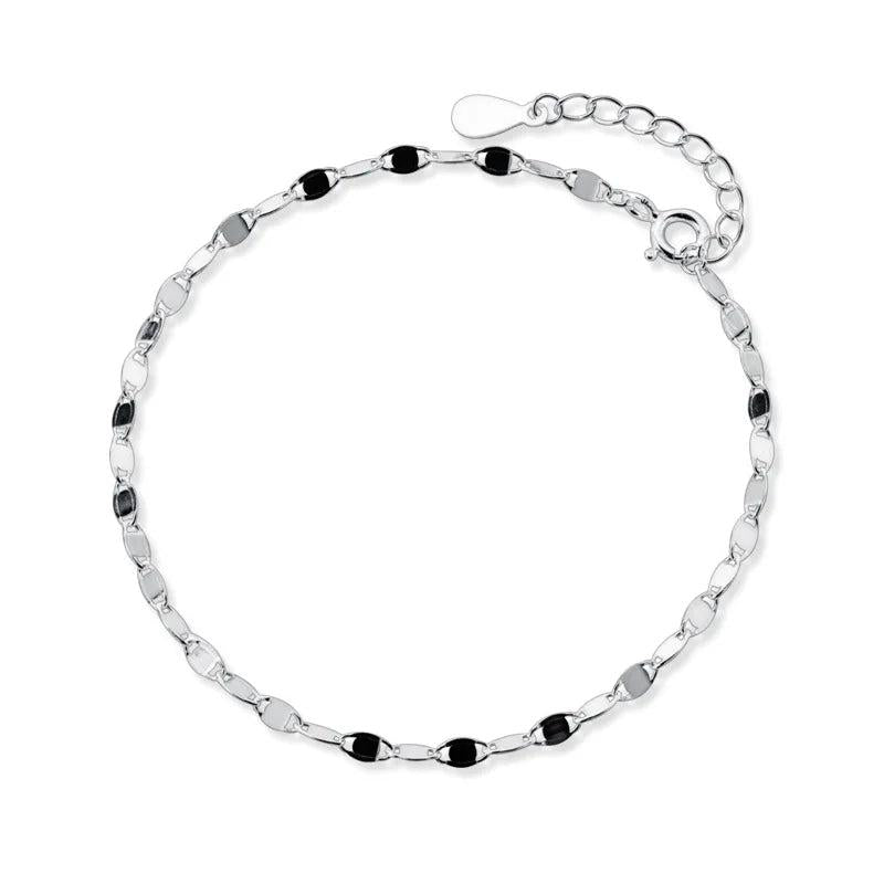 Trustdavis 925 Silver Elliptical Slices Bracelet Wedding Jewelry