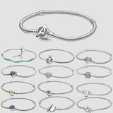 925 Sterling Silver Heart A Letter Cuff Chain Bracelet