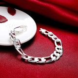 Men's 925 Silver 12mm Chains Bracelet Bangles
