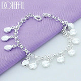 925 Silver Round Beads Bracelet Women Charm Wedding Jewelry
