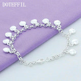 925 Silver Round Beads Bracelet Women Charm Wedding Jewelry