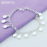 925 Silver Round Beads Bracelet Women Charm Wedding Jewelry