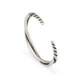 Silver Twisted Wire Bracelet Retro Men's Jewelry