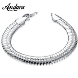 Men's 925 Silver Snake Bone Bracelet Hip Hop Jewelry Gift
