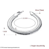 Men's 925 Silver Snake Bone Bracelet Hip Hop Jewelry Gift