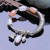 Green Chalcedony Round Bead Jade Bracelet