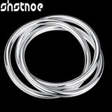 925 Silver 3 Circle Bangle Bracelet Men Women Jewelry Wedding Gift
