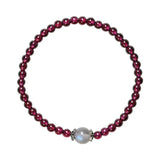 Natural Aquamarine Moonstone Pink Crystal Bracelet for Women