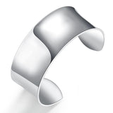 925 Silver Bangle Bracelet Women Smooth Open Jewelry Wedding Gift