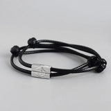 925 Sterling Silver Dolphin Couple Bracelet Adjustable High Wax Line Jewelry