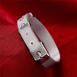 925 Sterling Silver Bracelet 14mm Chain Bangle for Men