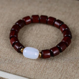 Green Sandalwood Meditation Bracelet with Natural Stone Beads