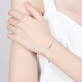 925 Sterling Silver Plane Chain Bracelet Women Girls Gift DD1307