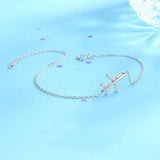 925 Sterling Silver Plane Chain Bracelet Women Girls Gift DD1307