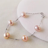 Baroque Pearl Bracelet 925 Sterling Silver Natural Freshwater Pearls For Women