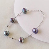Baroque Pearl Bracelet 925 Sterling Silver Natural Freshwater Pearls For Women