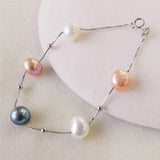 Baroque Pearl Bracelet 925 Sterling Silver Natural Freshwater Pearls For Women