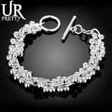 925 Silver Grape Bead Chain Bracelet For Women