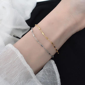 925 Silver Cylinder Slim Bracelets Minimalist Fashionable Women Students Jewelry