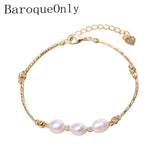 6-7mm Pink Purple Freshwater Pearl Bracelet with 14K Filled Chain for Women