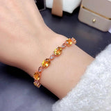 S925 Silver Citrine Colorful Bracelet Plated 18K Rose