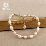 Freshwater Rice Pearl Bracelet Stainless Steel Jewelry