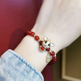 Red Agate Mouse Style Bracelet for Women