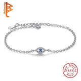 925 Sterling Silver Eye Bracelet Enamel Crystal CZ Zircon Chain Bracelet