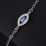 925 Sterling Silver Eye Bracelet Enamel Crystal CZ Zircon Chain Bracelet