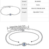 925 Sterling Silver Eye Bracelet Enamel Crystal CZ Zircon Chain Bracelet