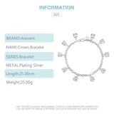 925 Silver Crown Charm Bracelets for Women