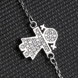 925 Silver Girls Charm Bracelet with Crystal CZ