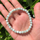 Green Angelite Larimar Bracelet Round Bead Crystal Reiki Healing Stone